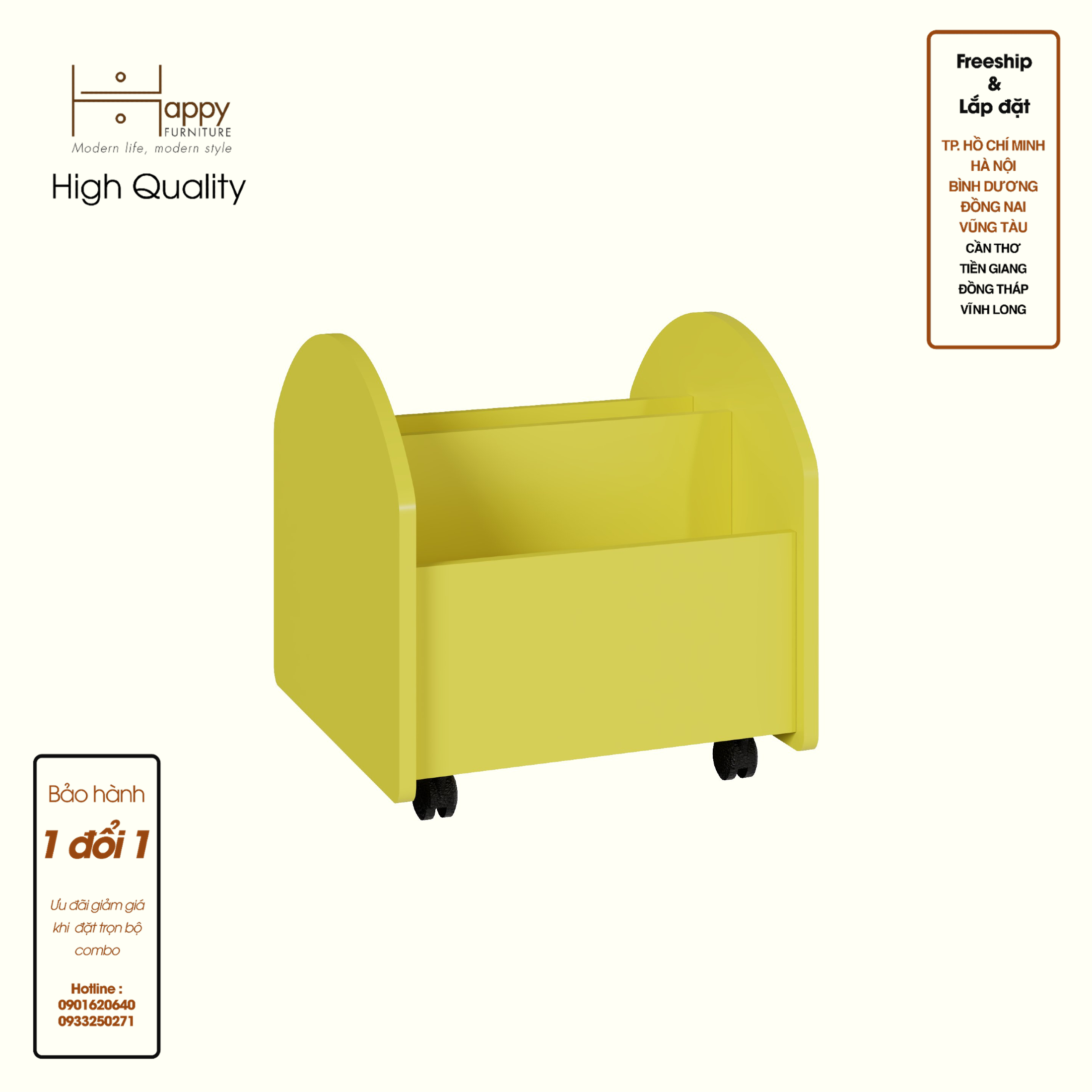 [Happy Home Furniture] KID, Thùng lưu trữ cho trẻ em có bánh xe, 45cm x 53cm x 47cm ( DxRxC), TLT_002