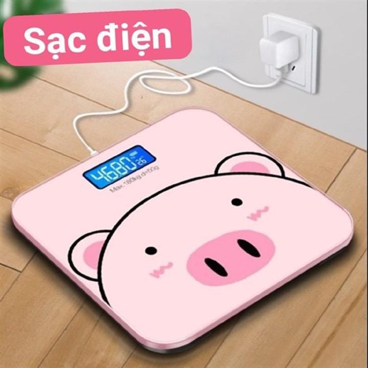 Cân Sức Khỏe Hình Heo Loại Sạc Điện