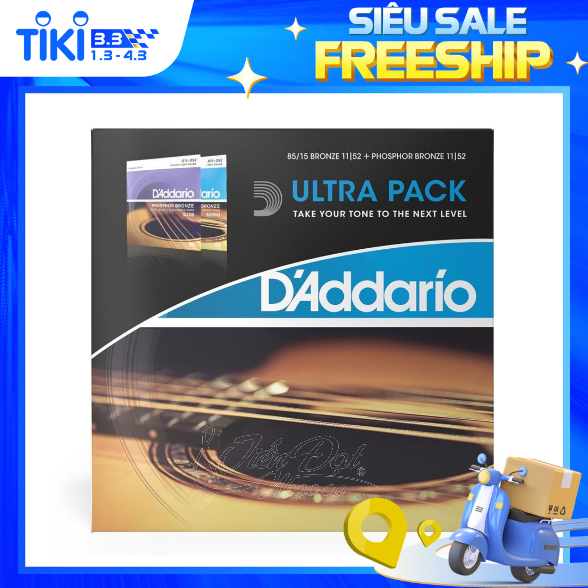 Combo Tiết Kiệm 2 Bộ Dây ULTRA PACK D'Addario EZ910+EJ26 Nhập Khẩu Chính Hãng Mẫu Mới Nhất