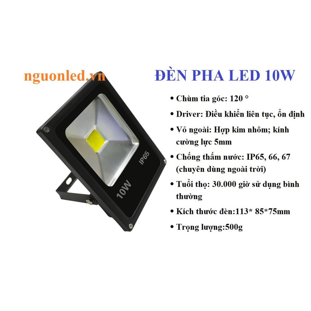 Đèn Pha Led 10W, đủ watt, siêu sáng, ánh sáng trắng, chiếu rộng, chiếu xa, vỏ dày.
