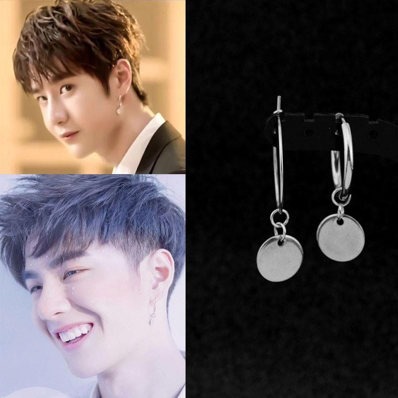 Bông Tai Đĩa Tròn Mặt Dây Chuyền Unisex