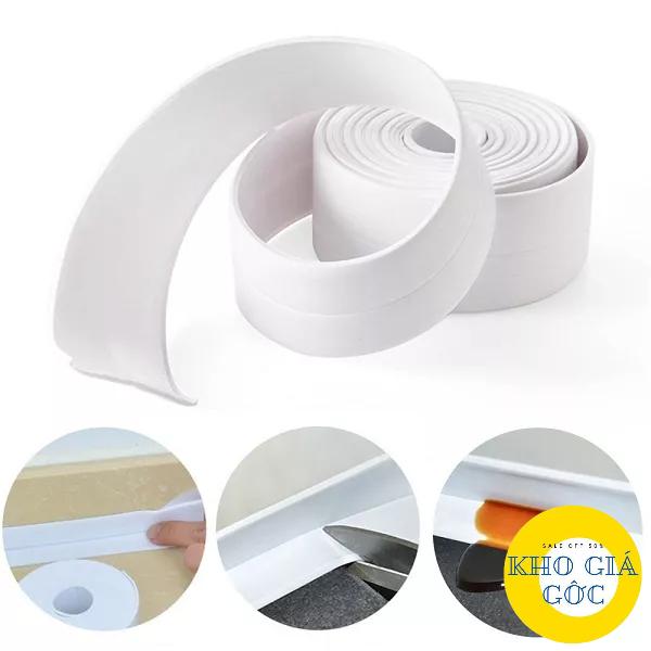 Băng Keo PVC Dán Viền Bếp Chống Dầu Mỡ Băng Dính, Dán Mép Tường Chống Ẩm Mốc BẢN NHỎ MÀU TRƠN 2CM