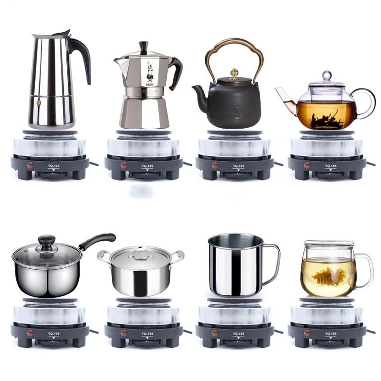 COMBO ẤM PHA CÀ PHÊ 450ml INOX tặng kèm 1 BẾP ĐIỆN MINI 500W  BÌNH PHA CAFE MOKA LOẠI TỐT