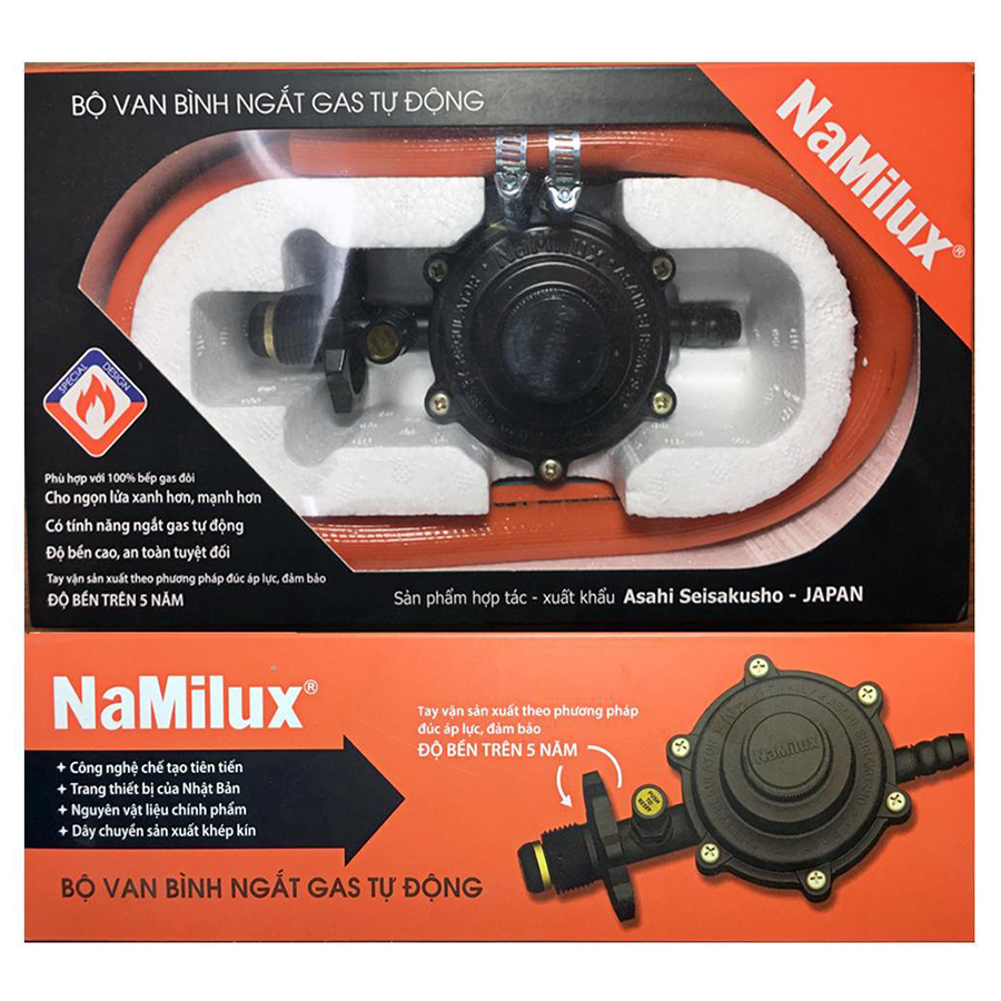 Bộ Van Bình Ngắt Gas Tự Động NaMilux NH-205S - Hàng chính hãng