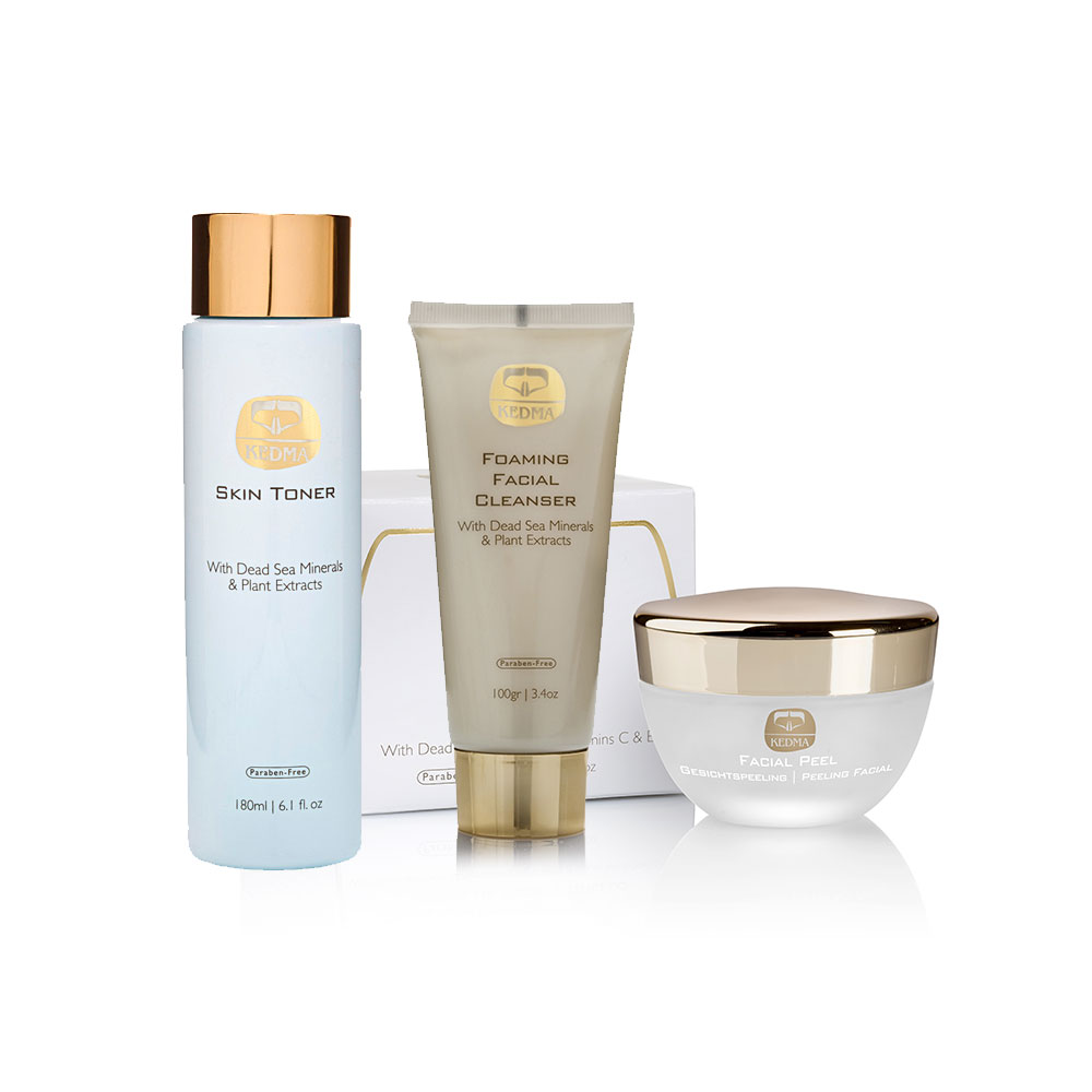 Combo Kedma Total Cleansing - Có Nguồn Gốc Từ Biển Chết - Xuất Xứ Israel - Chăm sóc da mặt toàn diện, thanh lọc, tẩy tế bào chết, nuôi dưỡng làn da mềm mại