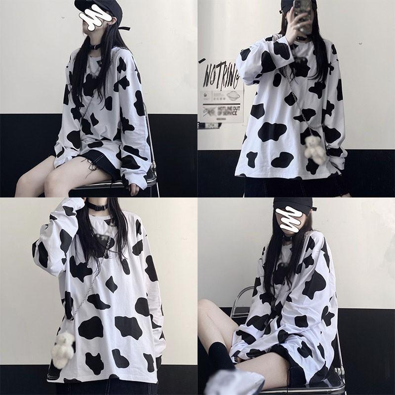 Áo Thun Tay Dài Thiết Kế Dáng Rộng Thoải Mái