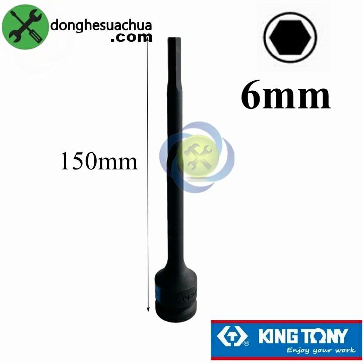 Tuýp lục giác đen 6mm Kingtony 407506 loại 1/2 dài 150mm