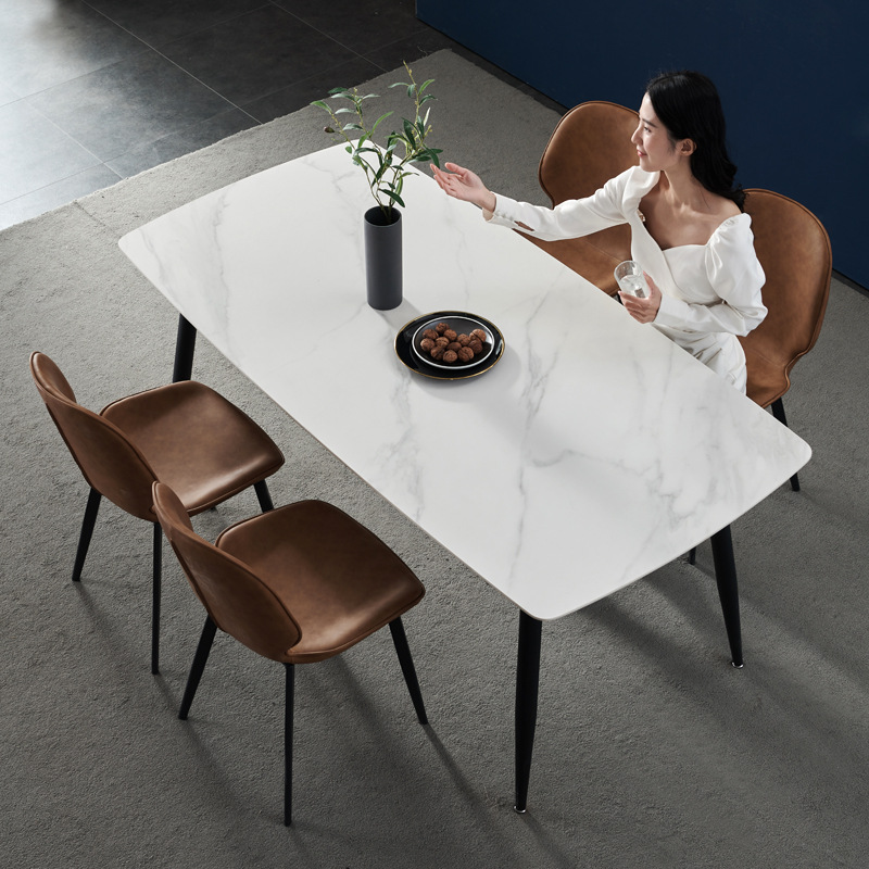 Bộ bàn ăn mặt đá phiến kèm ghế Nordic