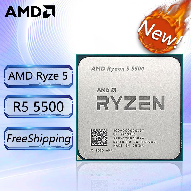 Mới AMD Ryzen 5 5500 CPU R5 5500 3.6 GHz 6 Nhân 12 Luồng Bộ Xử Lý CPU 7NM L3=16M Ổ Cắm AM4 Mới Không Có Tản Nhiệt