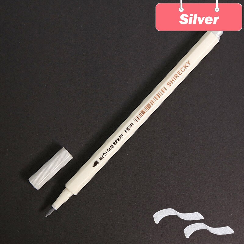 Bút lông mềm cây lẻ Lalunavn 10 màu sắc đầu Brush có nhũ STA Metallic Marker Pen Drawing - A13