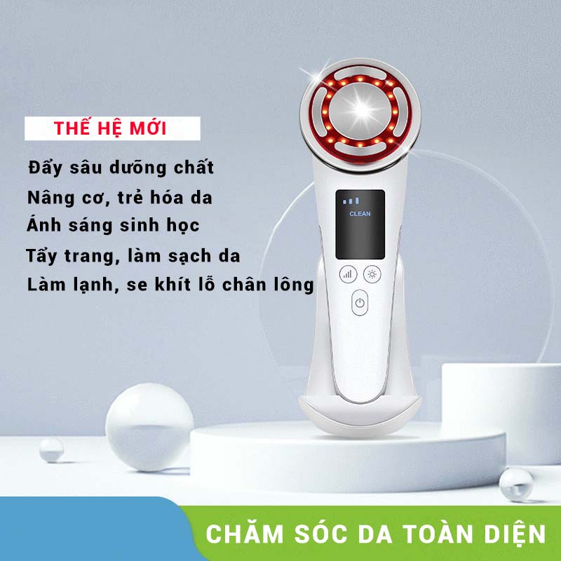 Máy Massage Mặt Điện Di Đẩy Tinh Chất Nóng Lạnh Nâng Cơ Chăm Sóc Da C812 Thế Hệ Mới