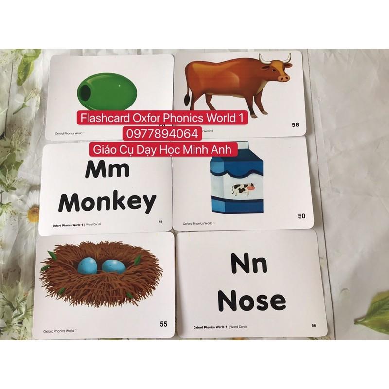 Flashcards Oxford Phonics World 1 ️104 thẻ phonics thiết kế hai mặt siêu đẹp