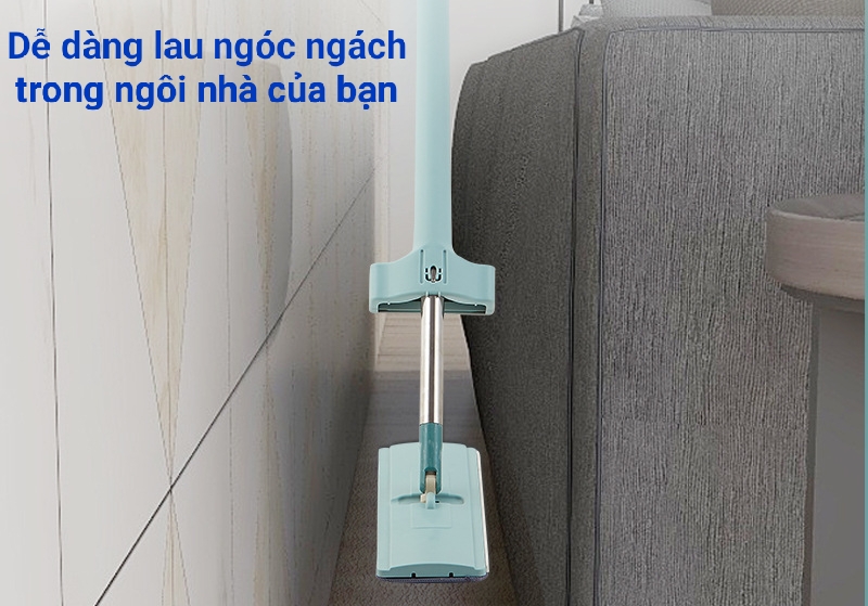 Cây Lau Nhà Tự Vắt, Chổi Lau Nhà Thông Minh, Kèm Miếng Lau Microfiber Dày Dặn Lau Sạch Khô Nhanh - Hàng Chính Hãng VinBuy