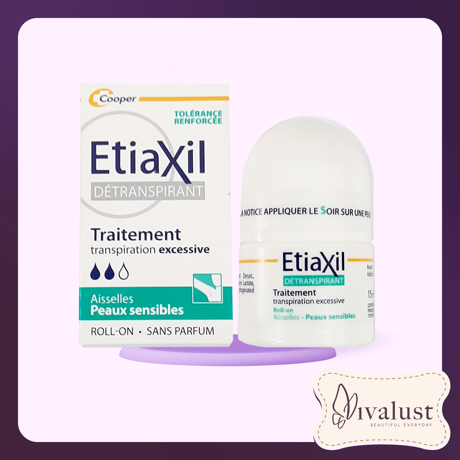 Lăn Khử Mùi Etiaxil Détranspirant Traitement Aisselles Peaux Sensibles 15Ml Dành Cho Da Hỗn Hợp, Da Nhạy Cảm