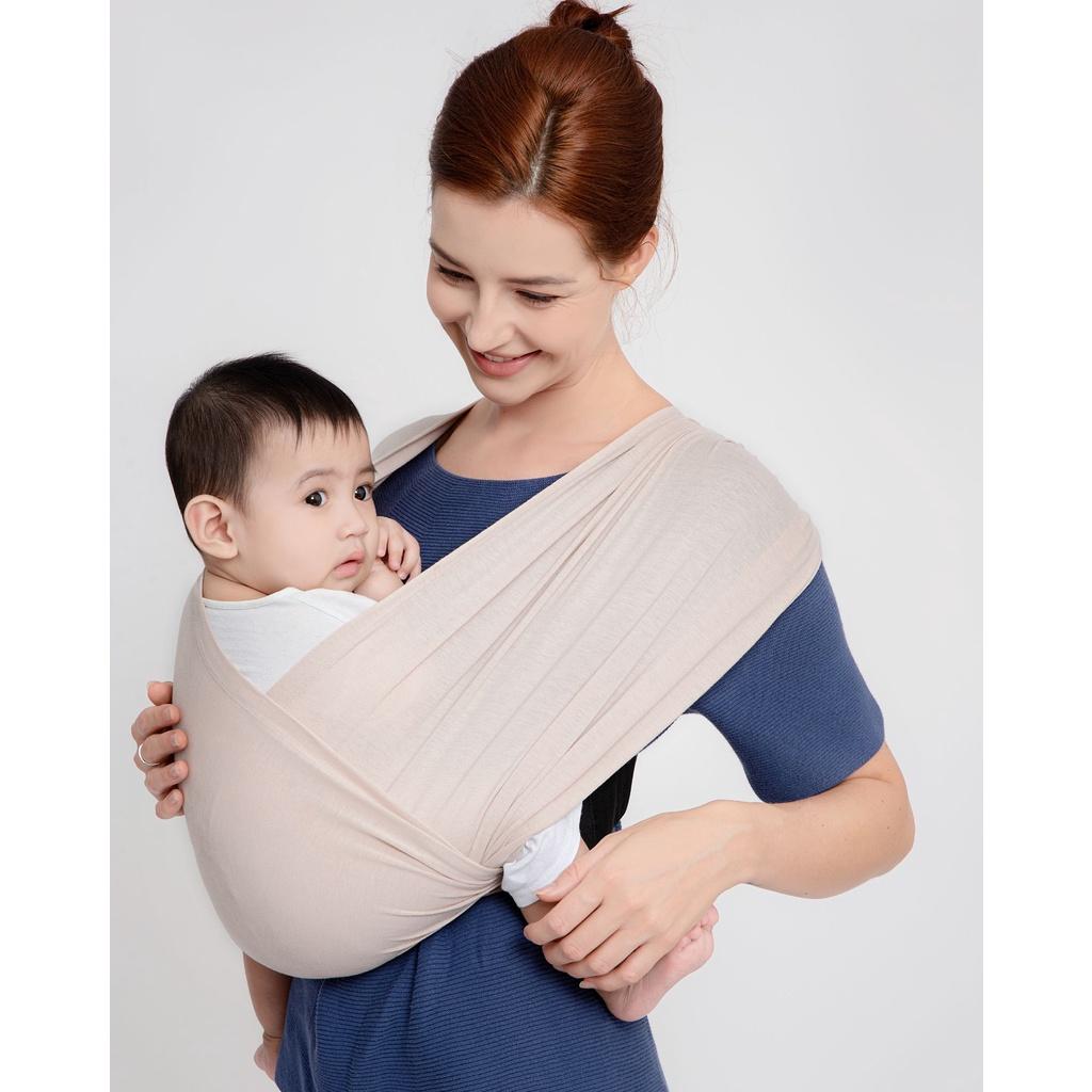 Địu Vải EmBé Sling Dòng Flex Và Flex Plus Màu Beige Cho Bé Từ 0 Đến 24 Tháng Tuổi