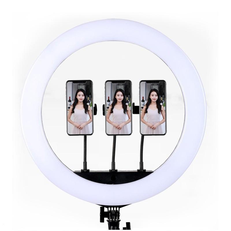 Đèn livestream HQ-45Cm Tặng kèm 3 kẹp điện thoại + 1 chân đế,Chiếu Sáng Studio, Makeup, Quay Phim , Chụp Ảnh, Livetream, Selfie,Xăm nghệ thuật