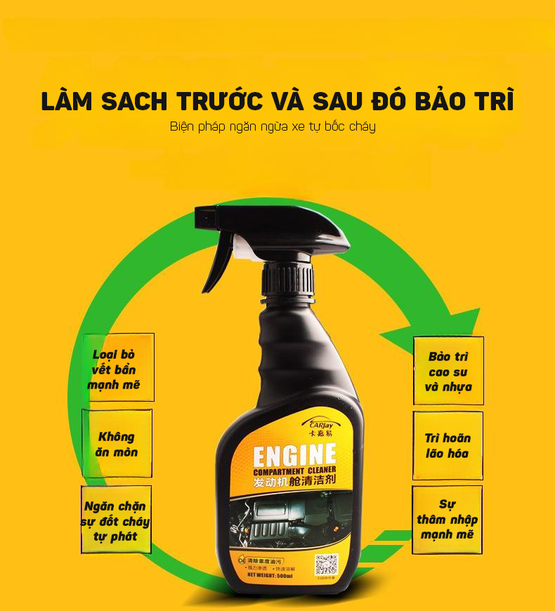 Dung Dịch Tẩy Dầu Máy Khoang Xe Ô Tô ENGINE 500ml - Hàng Nhập Khẩu