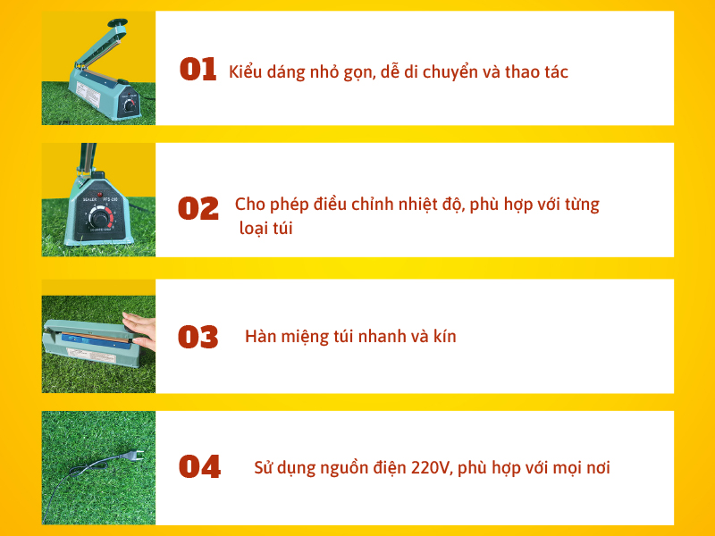 Máy hàn miệng túi dập tay Yamafuji PFS-200I Hàng chính hãng