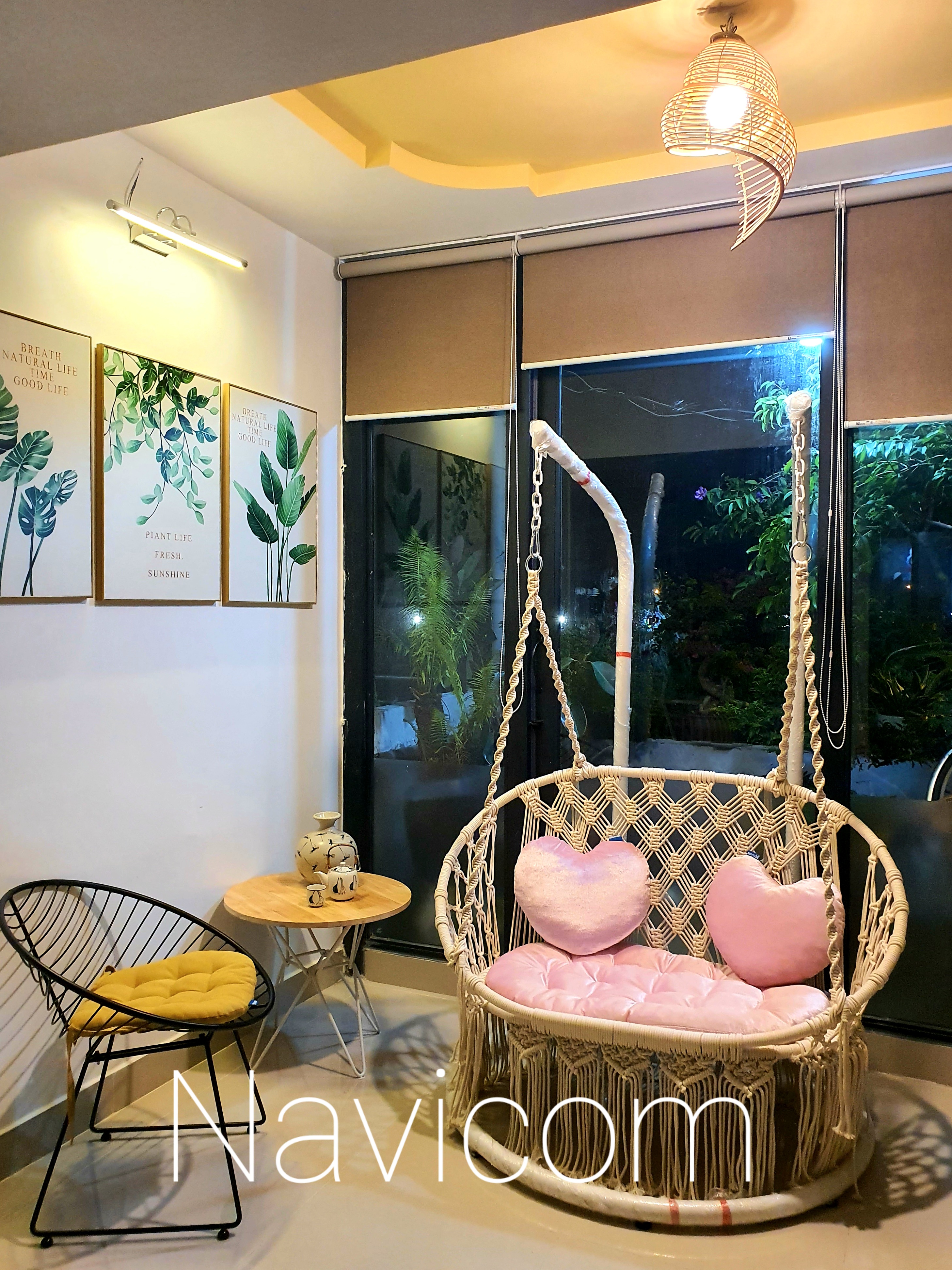 Xích đu đôi home decore sợi cotton