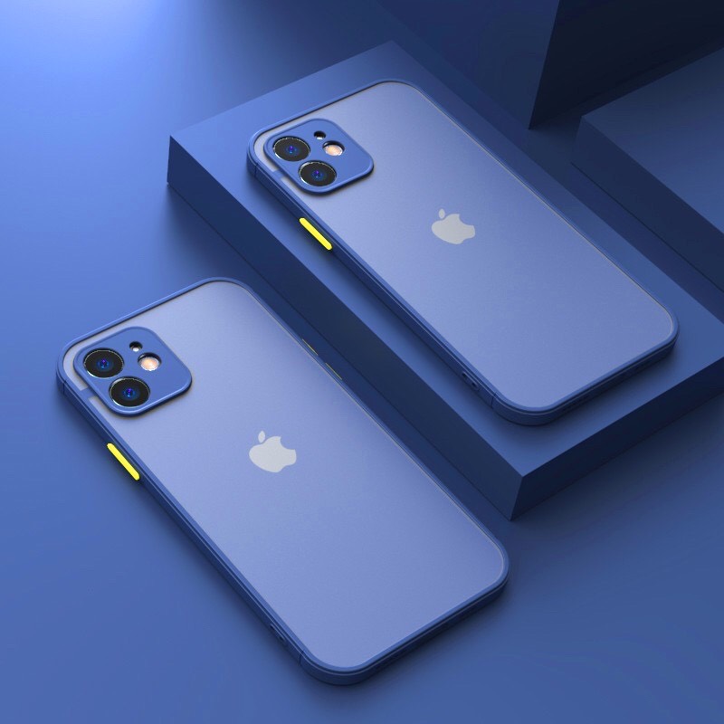 Ốp Điện Thoại Nhám Trong Mờ Chống Sốc Có Nút Cho Iphone 13 promax, 12 promax, 11 promax, xsmax, 7plus, 6plus_B059