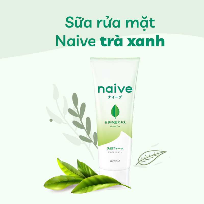 Sữa Rửa Mặt Tẩy Trang Kracie Naive Chiết Xuất Lá Trà 200G