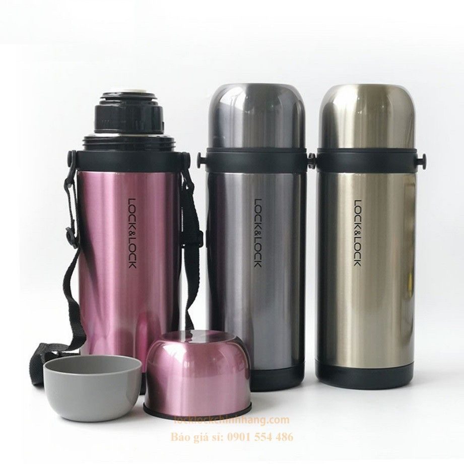 Bình giữ nhiệt Easy Take LocknLock LHC1439 dung tích 1000ml - thép không gỉ, dây xách - Hàng chính hãng