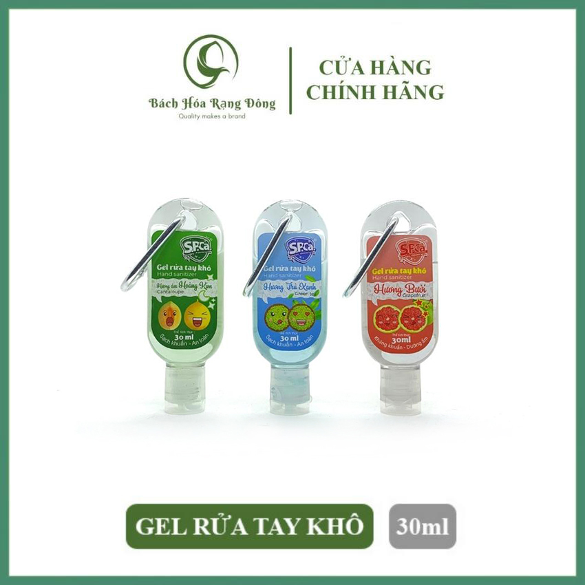 Gel Rửa Tay Khô Mini Diệt Khuẩn SPCa 30ml (Tặng Kèm Móc Khóa) Nước Rửa Tay Khô Dạng Gel Làm Sạch Dưỡng Ẩm Bảo Vệ Da