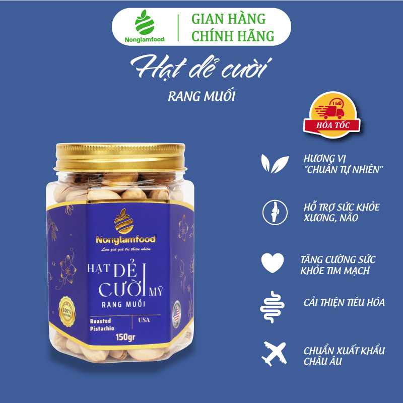 Hạt dẻ cười Mỹ rang muối Nonglamfood hũ 150g | Quà tặng cao cấp cho người thân, bạn bè, doanh nghiệp