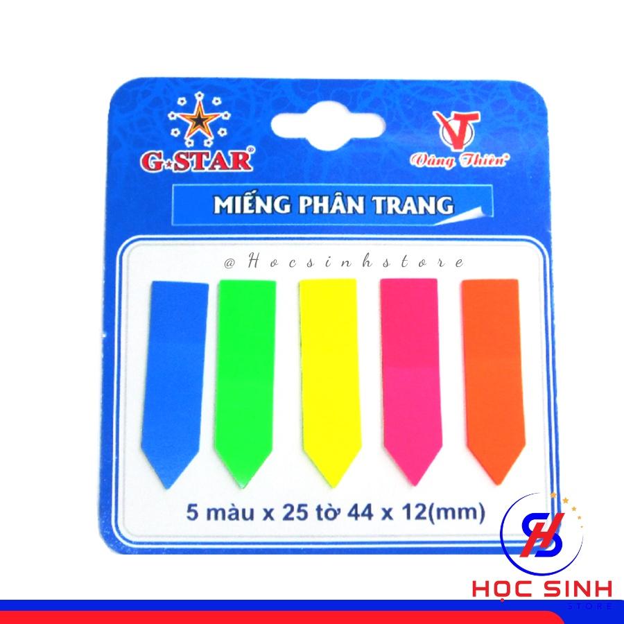 Miếng phân trang hình mũi tên hiệu Gstar  5 màu x 25 tờ 44x12 ( mm )