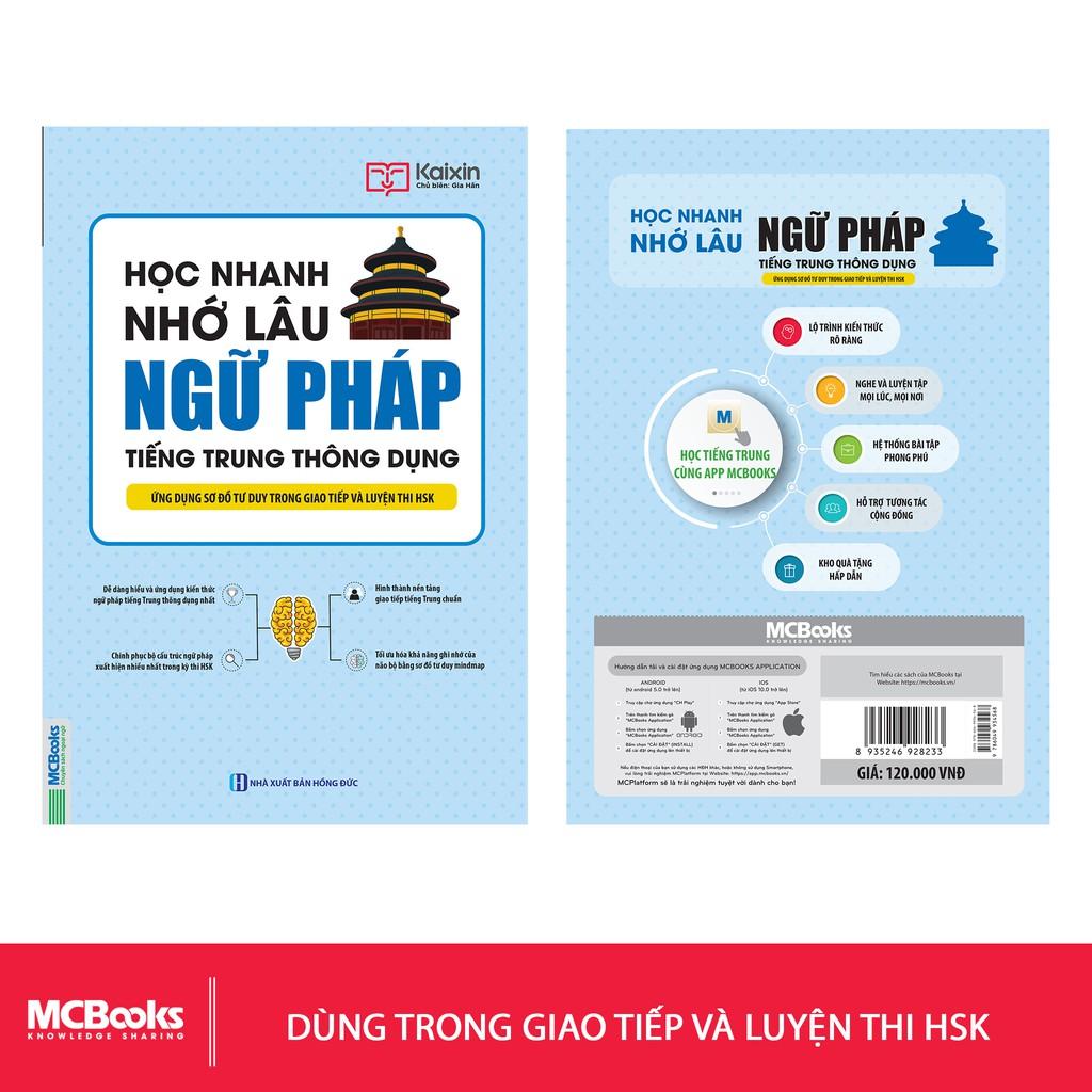 Sách - Học Nhanh Nhớ Lâu Ngữ Pháp Tiếng Trung Thông Dụng - Ứng Dụng Sơ Đồ Tư Duy Trong Giao Tiếp Và Luyện Thi HSK