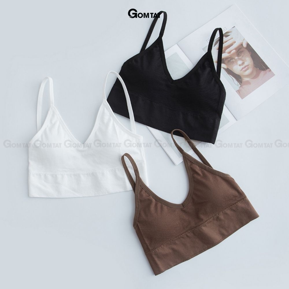 Áo Bra thun gân tâm tập gym, áo ngực khoét lưng chữ U kèm mút đệm mỏng - BRACHU-U-007