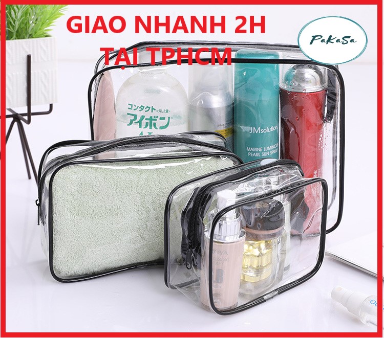 Combo 3 Túi Đựng Mỹ Phẩm Nhiều Kích Cỡ Tiện Lợi PaKaSa - Hàng Chính Hãng