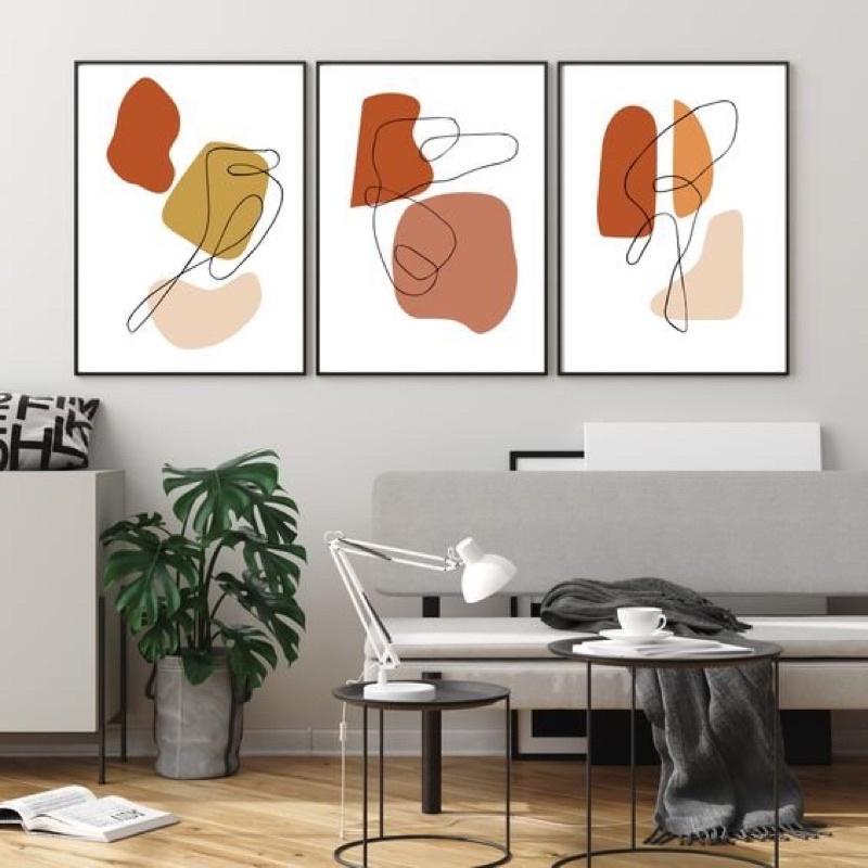 Bộ tranh 3 bức canvas hiện đại - trừu tượng