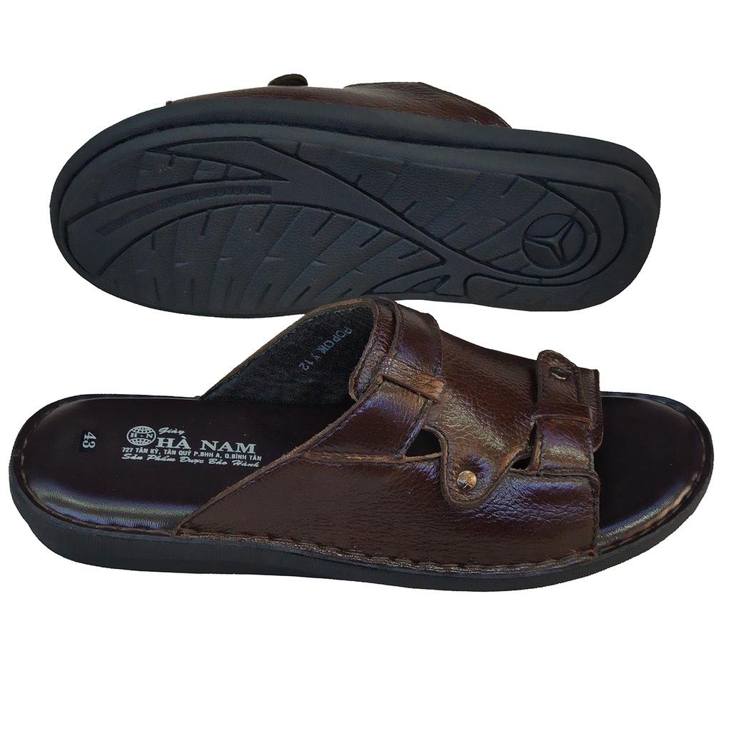 Dép Nam Quai Ngang Da Bò Thật TiTi ĐÔ Cao Cấp DNA2114d