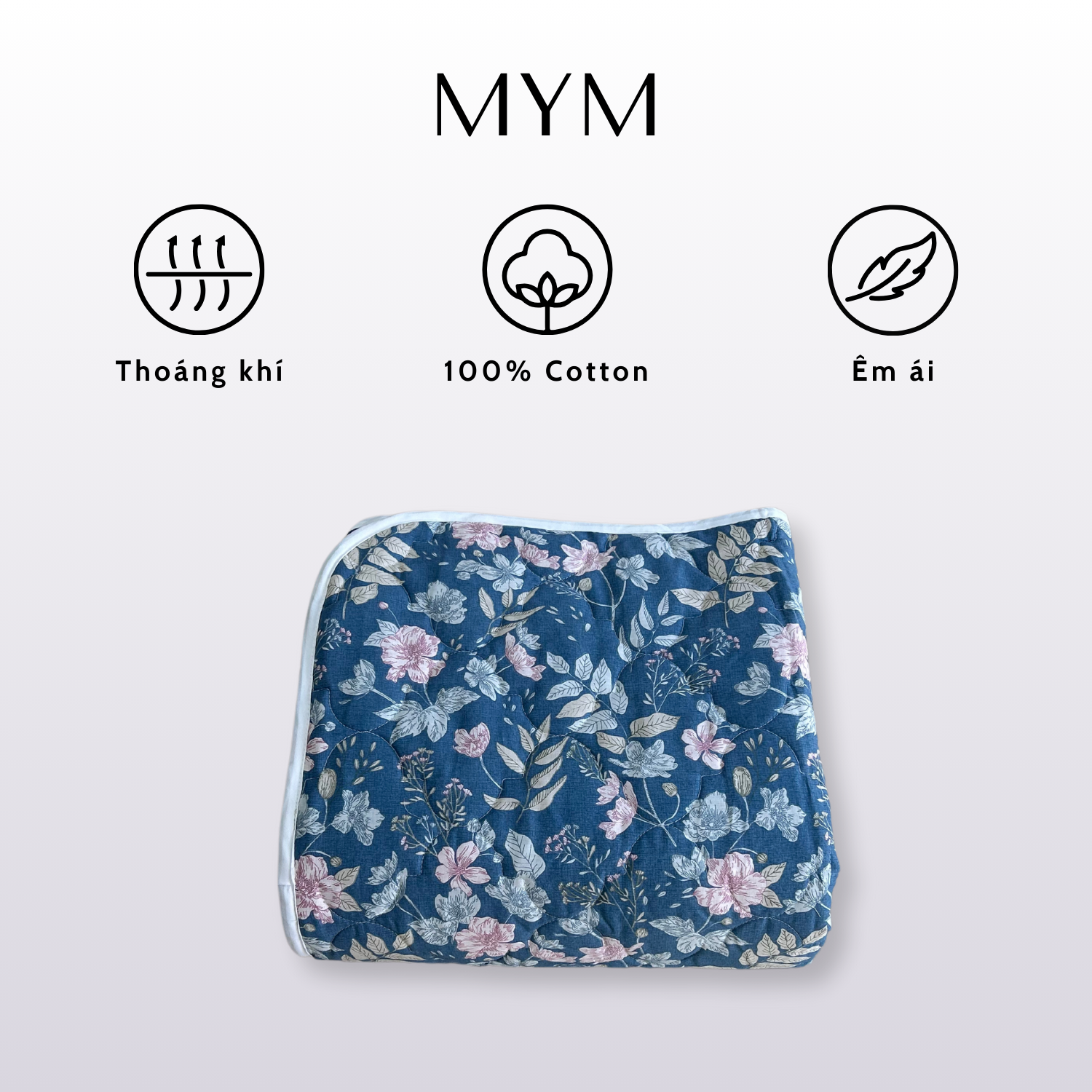 Chăn mềm Cotton 100% cao cấp MYM đa dạng hoạ tiết, mềm mịn, êm ái