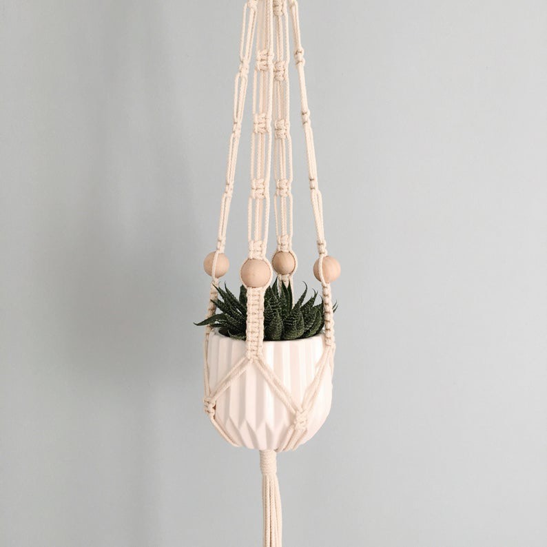 Dây Treo Tường Trang Trí Chậu Cây Cảnh Macrame. Sản phẩm Handmade Nghệ Thuật, Sử Dụng Trang Trí Nhà Cửa, Quán Cafe,Homesaty, Quà Tặng Ý Nghĩa. DT515