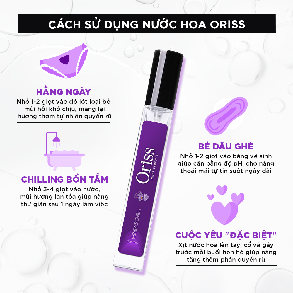 Nước Hoa Vùng Kín Nữ Oriss Chiết Xuất Tía Tô Hương Thơm Quyến Rũ Lôi Cuốn 10ml