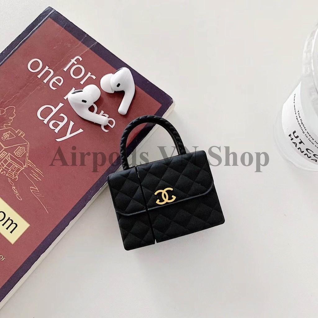 Ốp case Airpods 1/2, Airpods Pro túi gucci đen sang trọng silicon cao cấp