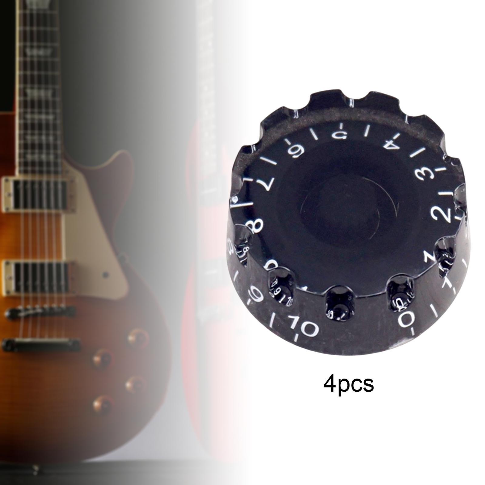 4x Guitar Knobs with Numbers Scale Bass Replacement for Electric Guitar