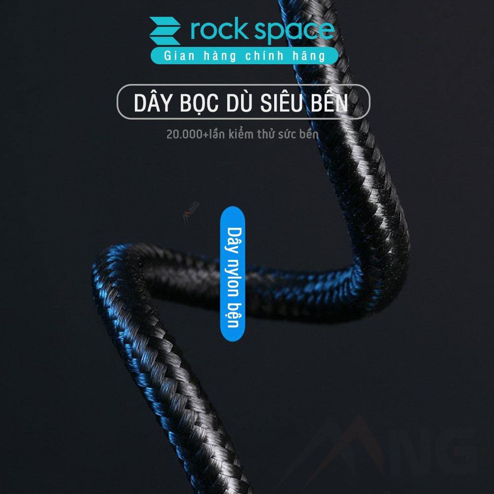 Dây Sạc Rockspace R2 dành cho Iphone dây dù màu đen,2M - Hàng chính hãng