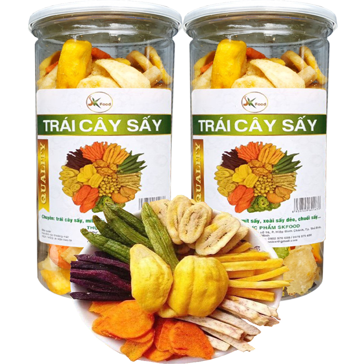 Trái cây sấy khô loại nguyên miếng cao cấp xuất khẩu - TỔNG 560G