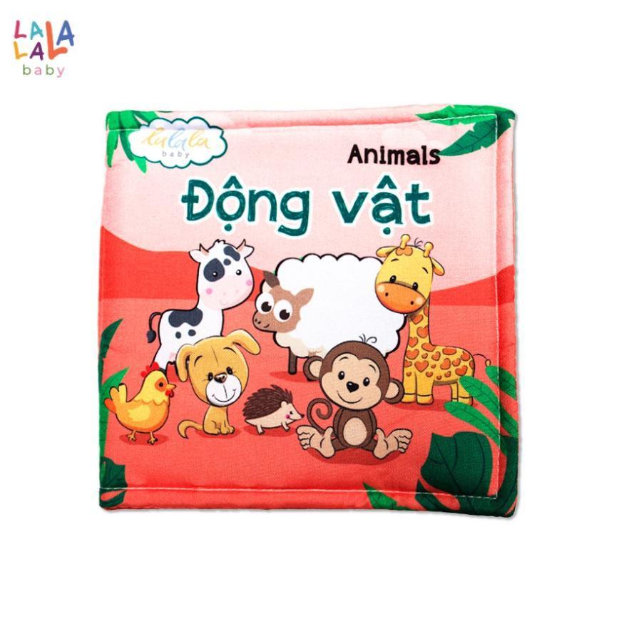 Combo 2 cuốn sách vải , kích thích đa giác quan, kích thước 15x15cm 12 trang