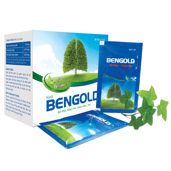 Thực phẩm chức năng Siro BENGOLD - Bổ phế giảm ho chiết xuất từ Cao lá thường xuân - Hộp 20 gói x 5ml