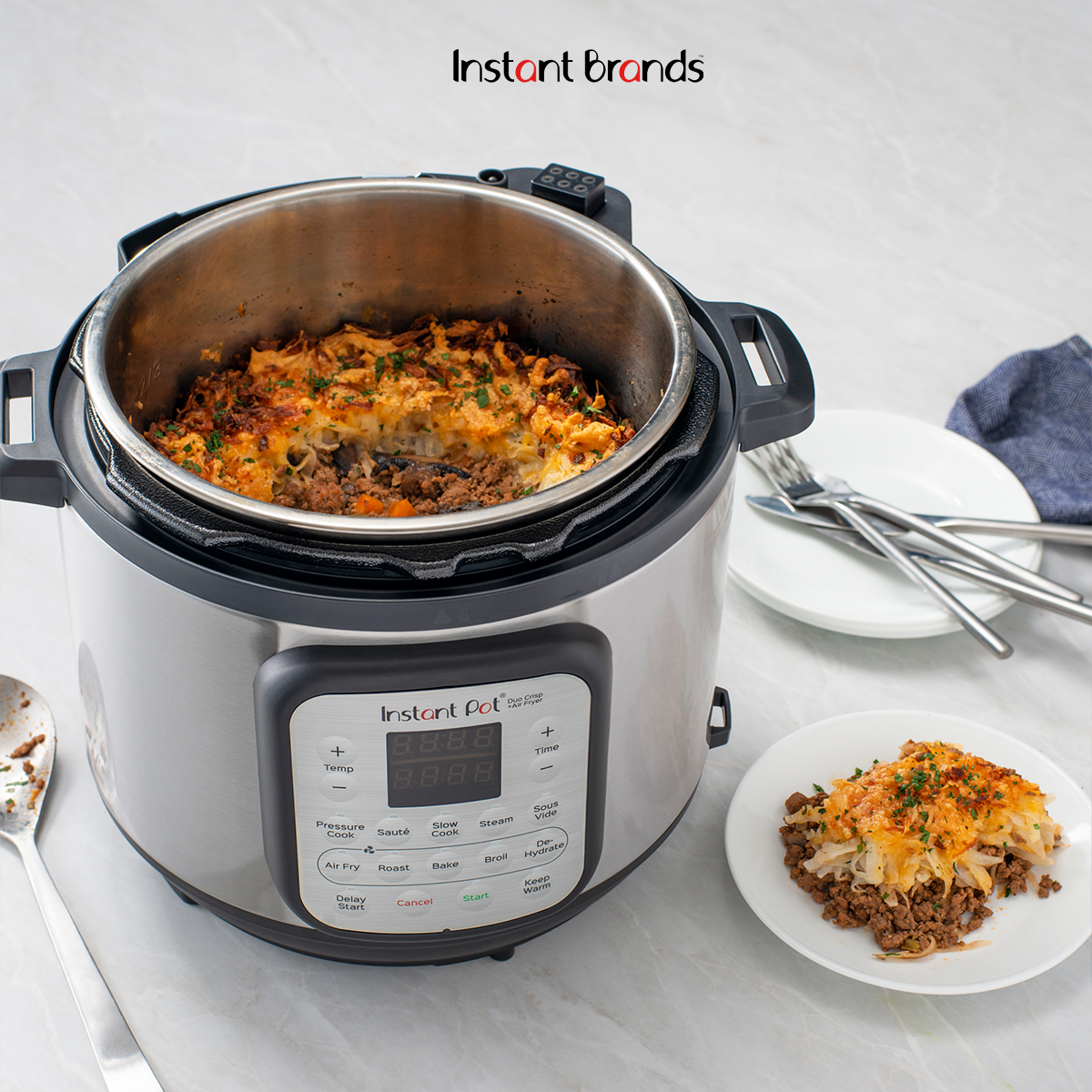 Nồi Áp Suất Điện Đa Năng Kết Hợp Nồi Chiên Không Dầu INSTANT POT DUO CRISP 11-IN-1 Dung Tích 8L - Hàng Chính Hãng