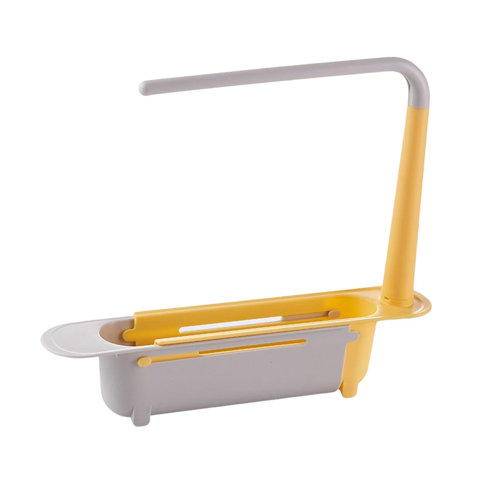 Telescoping Sink Caddy with Dishcloth Hanger Telescopic Sink Tidy Holder for Home Bathroom