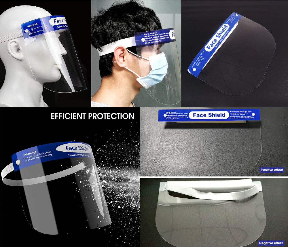 Combo 2 Kính chống giọt bắn - Kính Face Shield Chống Giọt Bắn Phòng Dịch Nhựa trong suốt+ tặng kèm 1 đôi tất thêu bấm huyệt