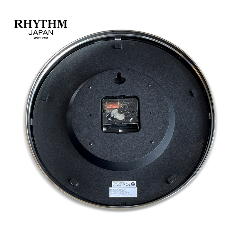 Đồng hồ treo tường Rhythm CMG572NR18- KT 28.0 x 5.0cm. Vỏ nhựa. Dùng Pin