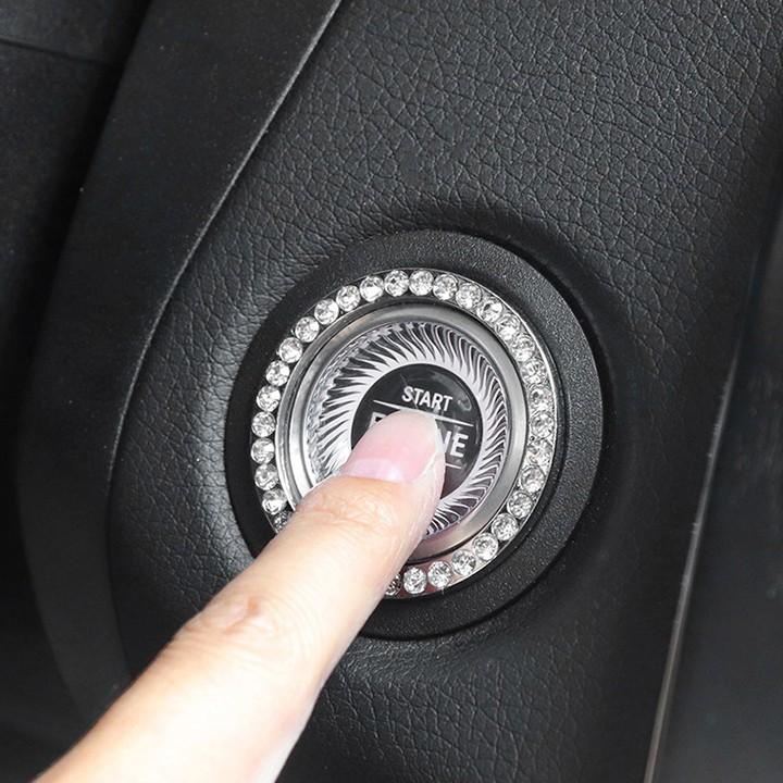 Vòng Đính Đá Trang Trí Nút Khởi Động Start Stop Ổ Khóa Xe Ô Tô - VOL