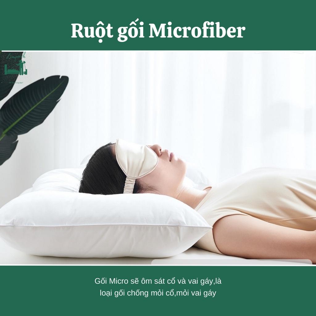 Ruột Gối Bông Microfiber-Ruột gồi nằm Lông Vũ Nhân Tạo-Tiêu chuẩn khách sạn - Đầy đủ Kích Thước Cho Bạn Lựa Chọn-Limpark