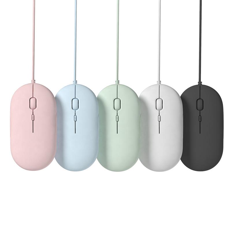 Im Lặng USB Có Dây Game Thủ Nhiều Màu Sắc Mini Chuột Cho Laptop Chuột Quang Máy Tính Công Thái Siêu Mỏng 3D Mause 1600 DPI
